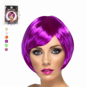 פאה שיער קארה חלק צבעי ניאון פאה שיער קארה חלק צבעי ניאון