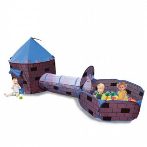 אוהל טירה קסומה 3 ב-1 עם 50 כדורים כחול אוהל טירה קסומה 3 ב-1 עם 50 כדורים כחול