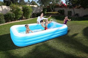 Bestway בריכה מלבנית כחולה שפה לבנה 56*183*305 ס"מ Bestway בריכה מלבנית כחולה שפה לבנה 56*183*305 ס"מ