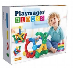 פליימאגר 120 חלקים מוטות וכדורים מגנטים Playmager פליימאגר 120 חלקים מוטות וכדורים מגנטים Playmager
