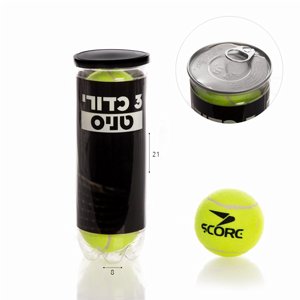 מארז 3 כדורי טניס SCORE מארז 3 כדורי טניס SCORE