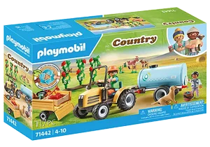 פליימוביל טרקטור עם נגרר ומיכל מים 71442 playmobil פליימוביל טרקטור עם נגרר ומיכל מים 71442 playmobil
