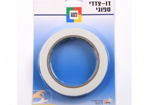 סרט דו צדדי ספוגי אורך 3 מטר עובי 19 מ"מ סרט דו צדדי ספוגי אורך 3 מטר עובי 19 מ"מ