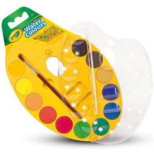 Crayola קריולה 12 צבעי מים ומכחול Crayola קריולה 12 צבעי מים ומכחול