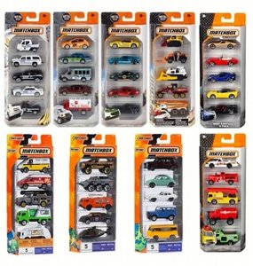 Matchbox מאצ'בוקס 5 מכוניות באריזה מגוון דוגמאות Matchbox מאצ'בוקס 5 מכוניות באריזה מגוון דוגמאות