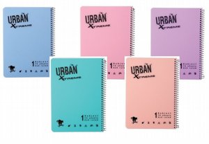 Urban אורבן 4+1 מחברות ספירל 1 נושא A4 פסטל Urban אורבן 4+1 מחברות ספירל 1 נושא A4 פסטל